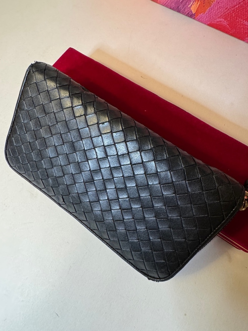 Bottega Veneta Black Leather Zip Wallet with Interior Card Slots - Picture 2 of 12